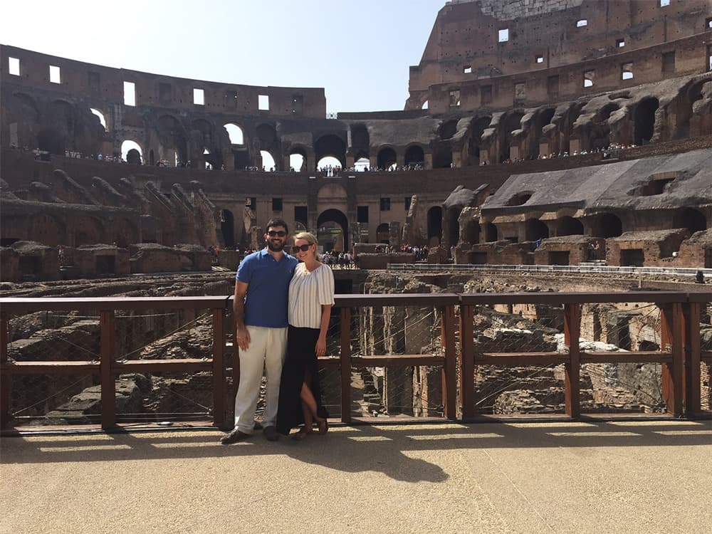 Brandie and her husband at colosseum