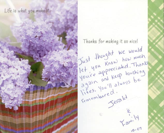 Thank you card