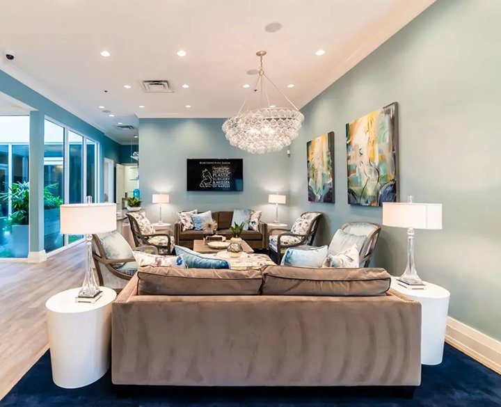 The lobby of the Aesthetic Plastic Surgery & Med Spa of Naples surgery center