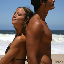 man and woman on beach