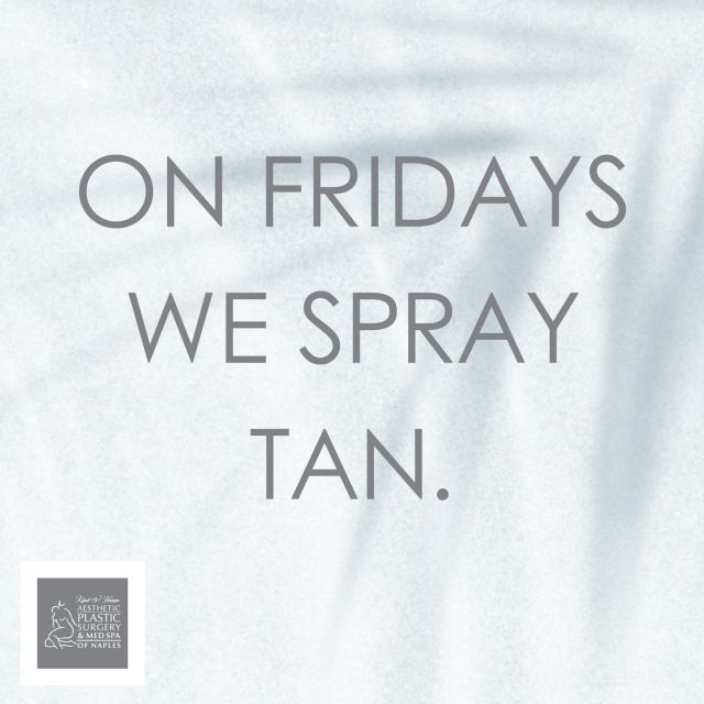 Get ready for the weekend with a Spray Tan 👙

Start your summer glow off the right way with our Norvell Spray Tan! Remember, the only thing white buns look good on are hamburgers!

Call 239-262-5662 to schedule your spray tan or walk in during office hours! 

#spraytan #norvell #sunlesstanning #medspa #plasticsurgerycenter #glowysummerskin #floridalife
