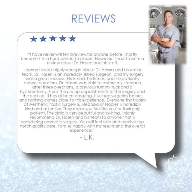 Thank you so much to our wonderful patient for her feedback! We are so glad you had such a great experience at our practice! 🫶🏻

We are grateful for patients who leave detailed and honest reviews as it drives more and more patients our way! 

#googlereview #patienttestimonial #plasticsurgerycenterofnaples #boardcertifiedplasticsurgeron